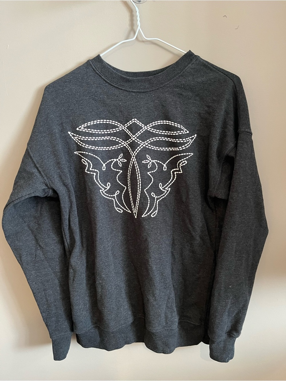 Western boot stitch crewneck